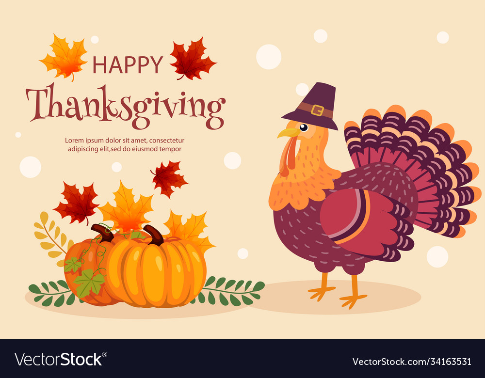 Thanksgiving card background design template Vector Image