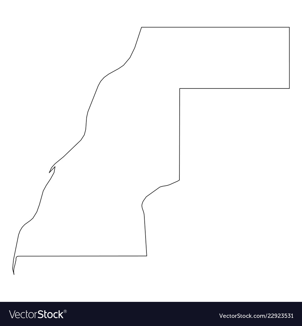 Western sahara - solid black outline border map