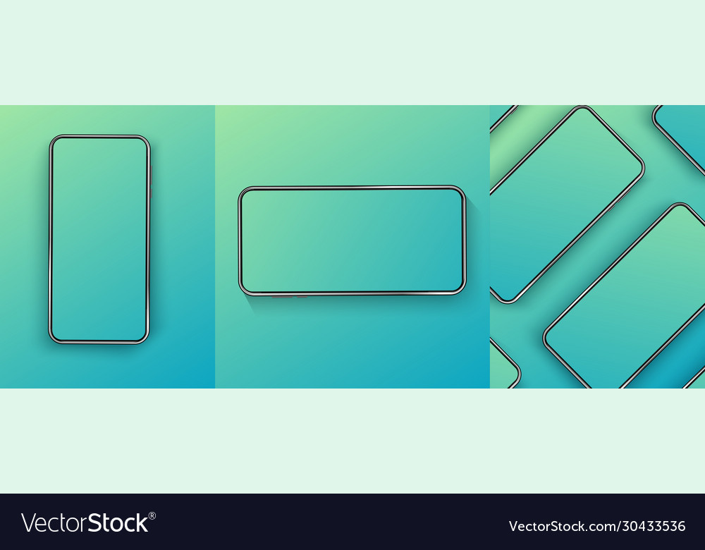 A collection smartphones at different angles vector image A collection smartphones at different angles