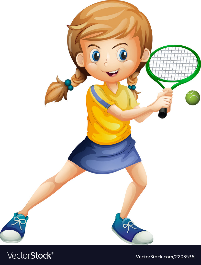 A pretty lady playing tennis Royalty Free Vector Image