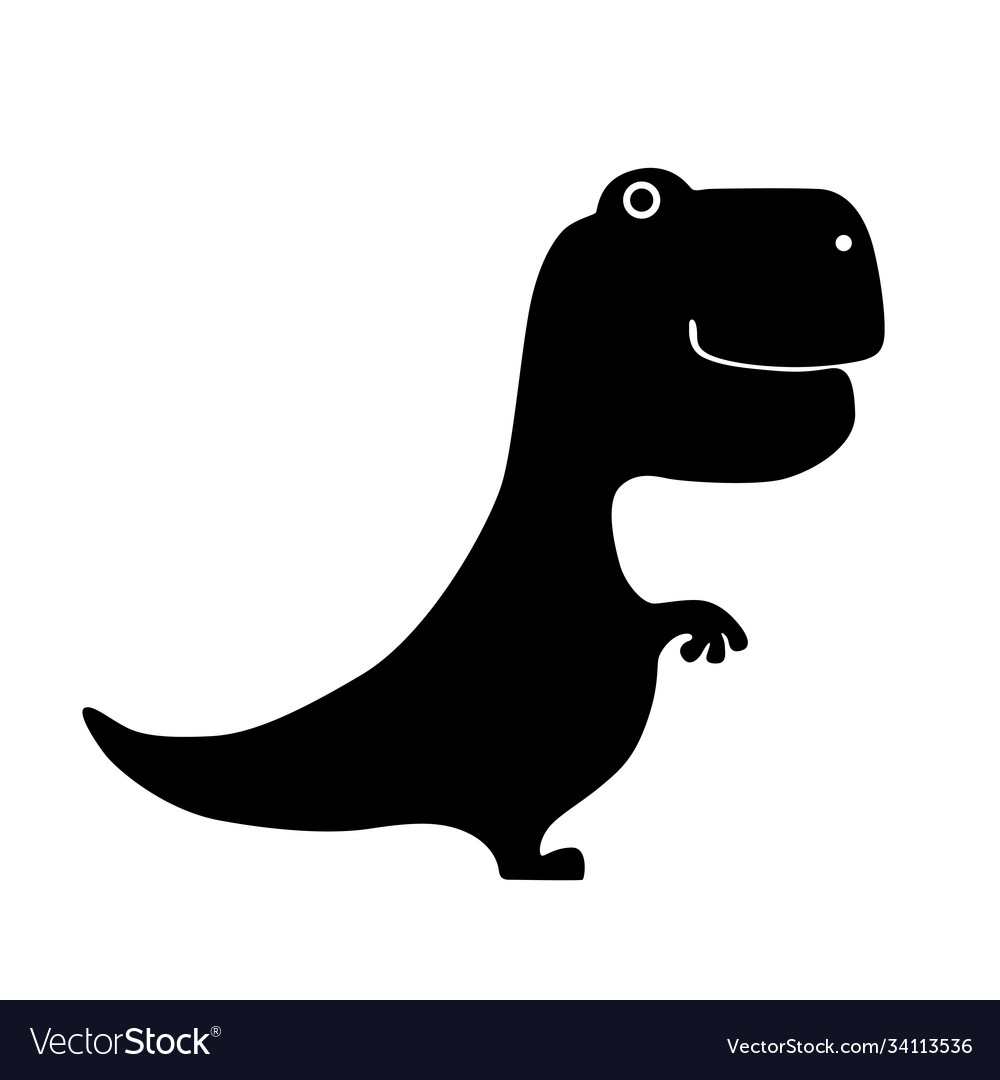 Dinosaur tyrannosaurus t rex icon black color illustration flat