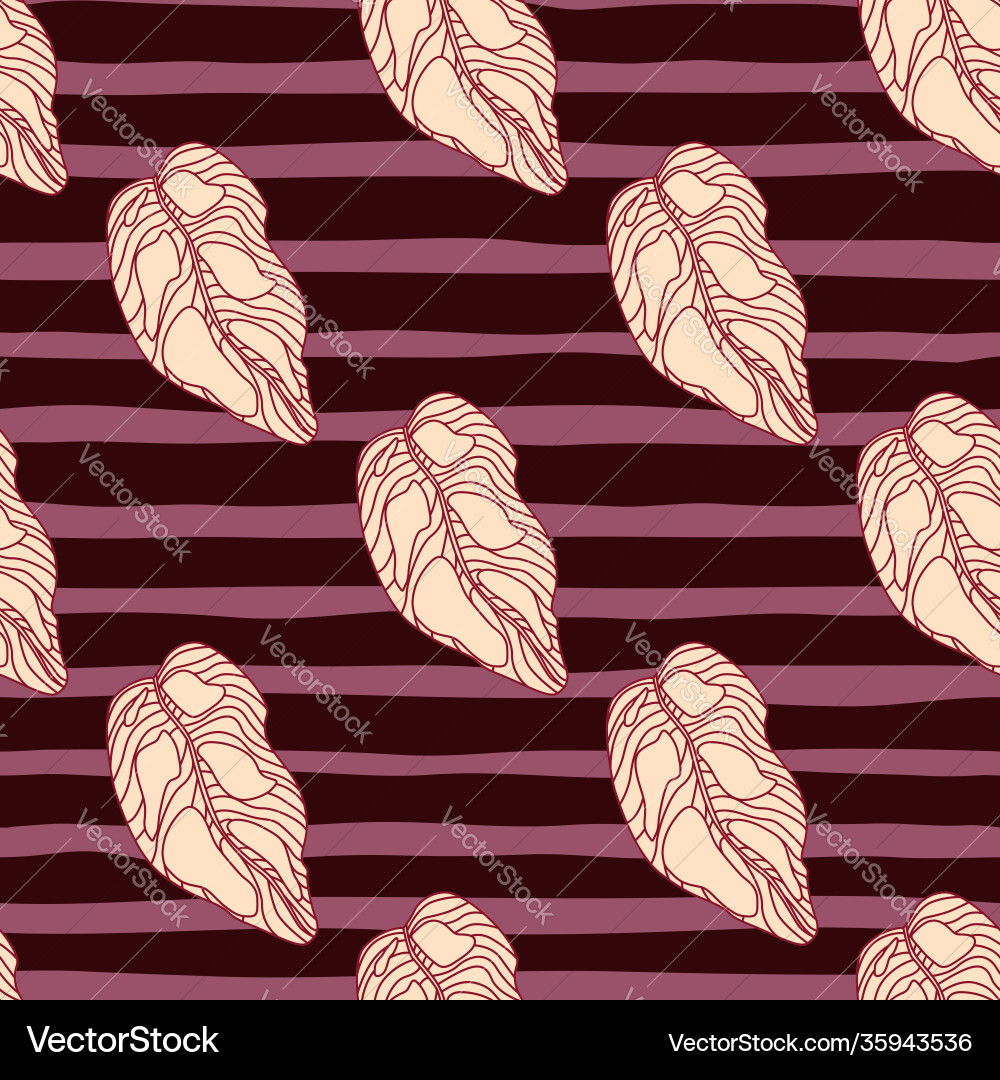 Decorative seamless doodle pattern with contoured Vector Image