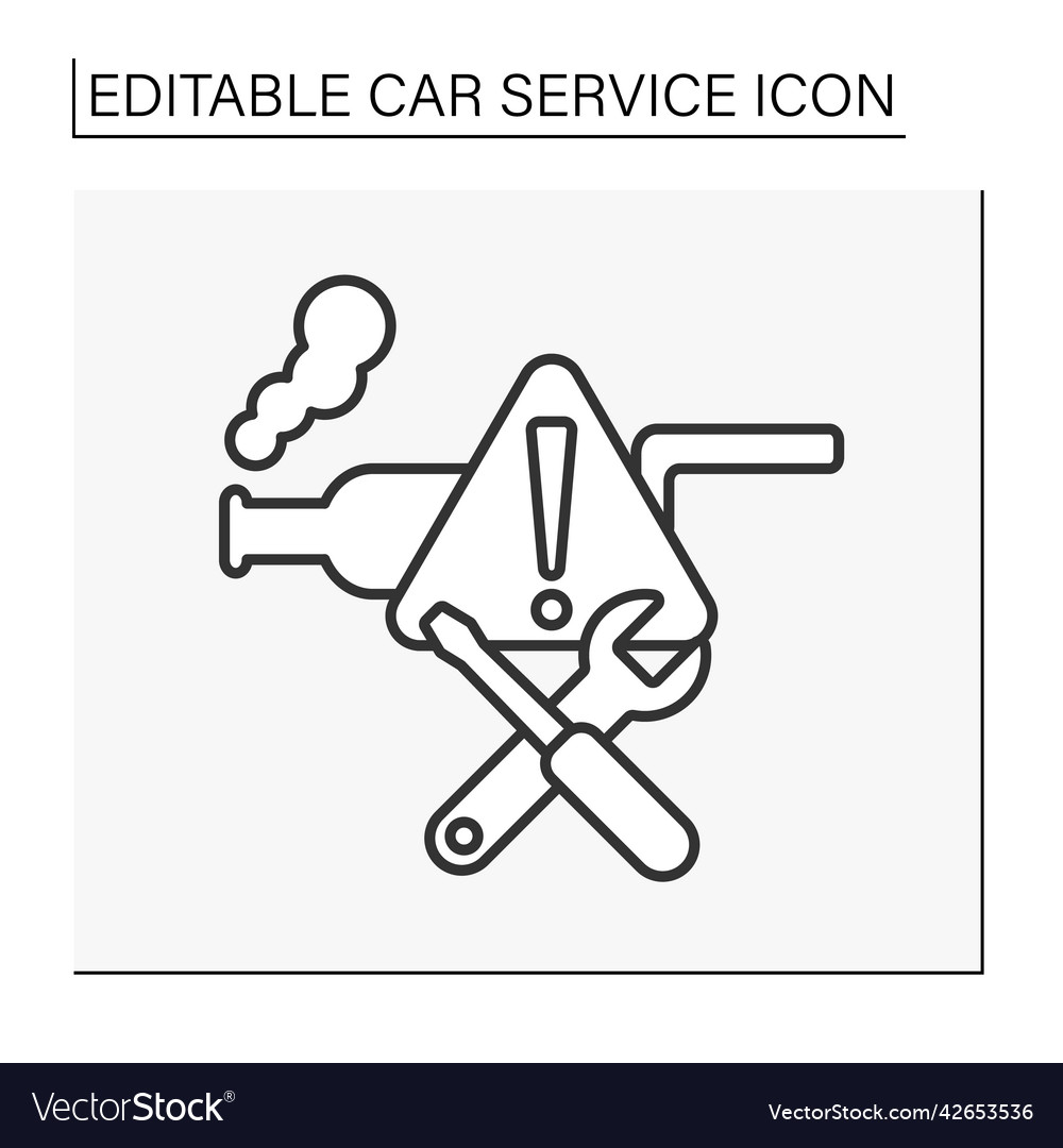 Emission failure repair line icon Royalty Free Vector Image