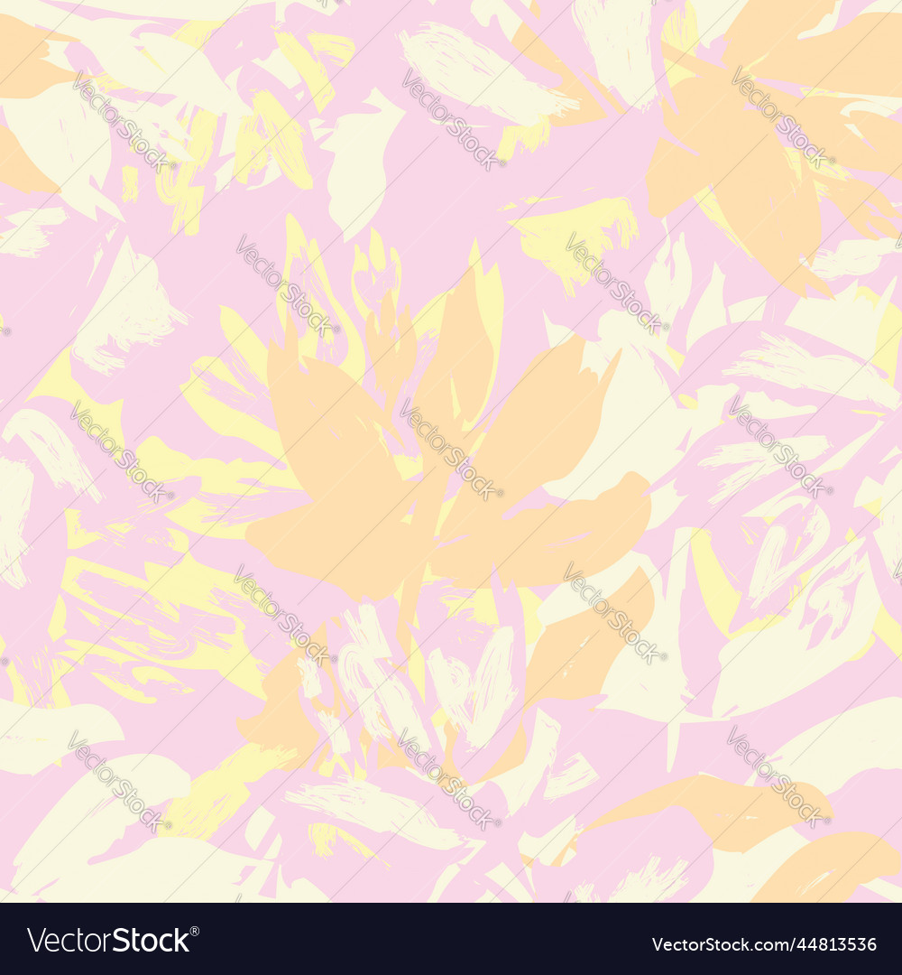 Floral brush strokes seamless pattern design Vector Image