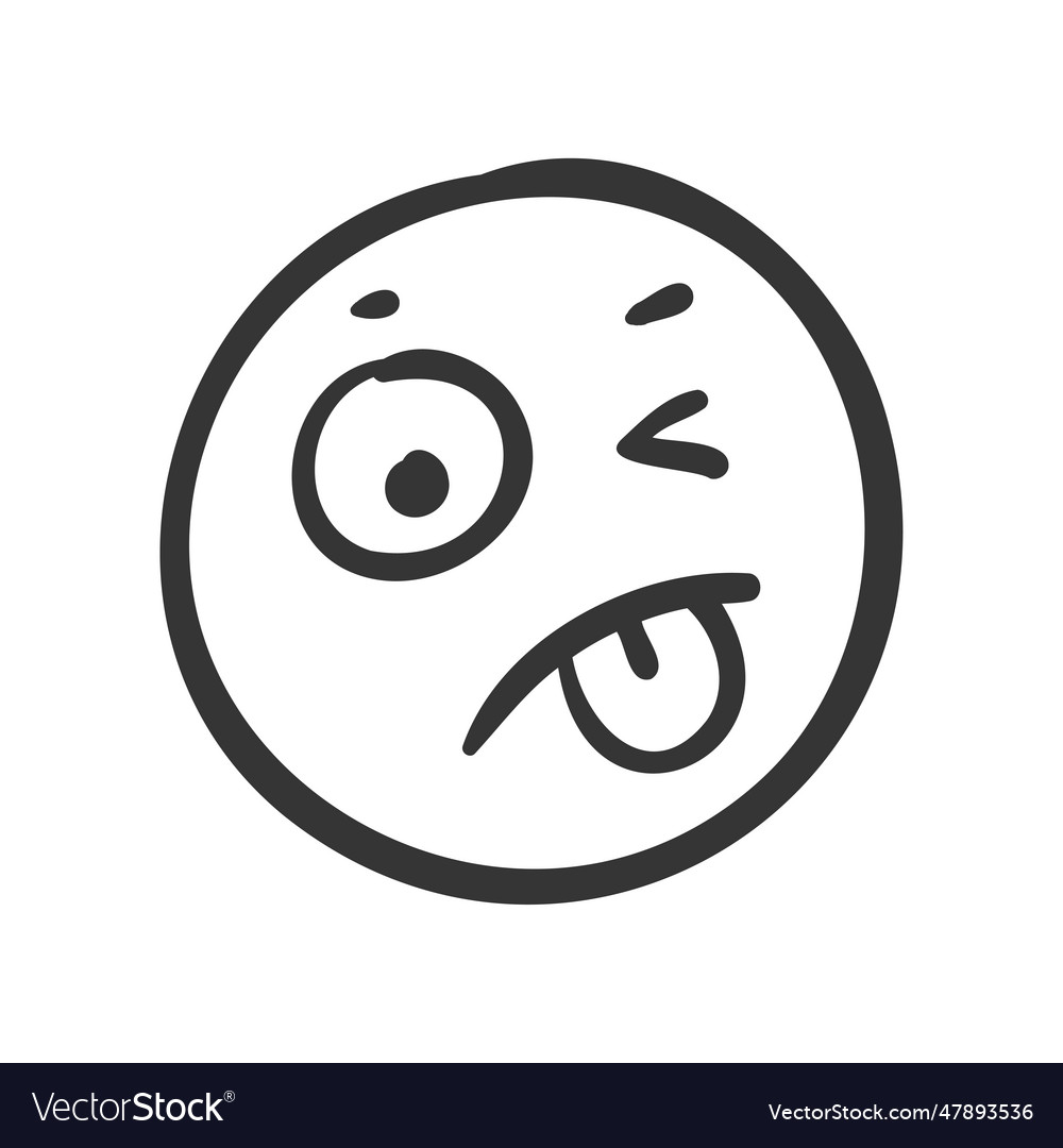 Hand drawn emoticons cute expression faces Vector Image