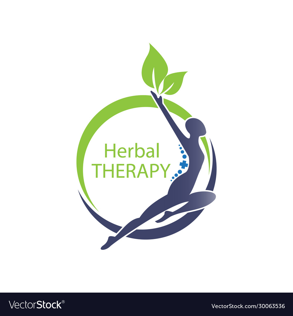 Herbal Spin Therapy Logo Royalty Free Vector Image