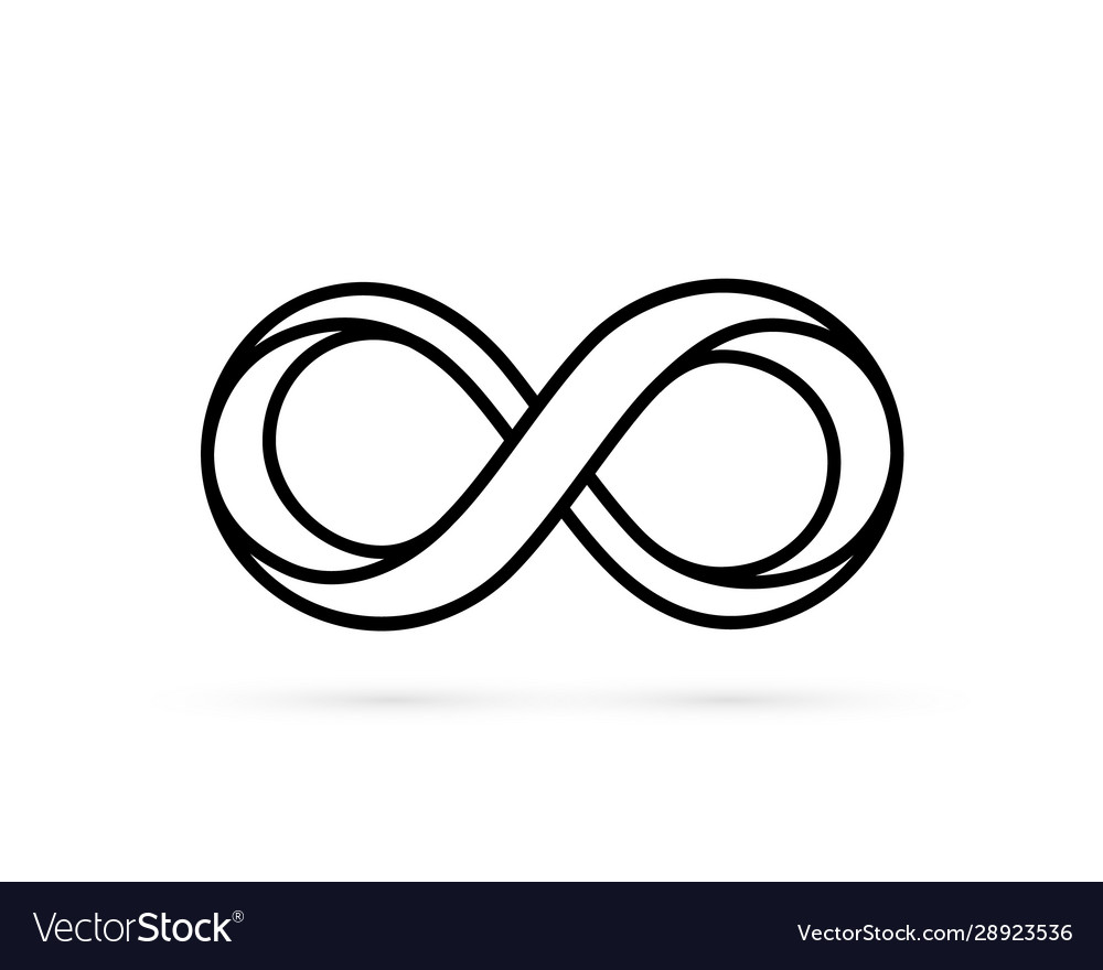 Infinity line symbol on white background Vector Image
