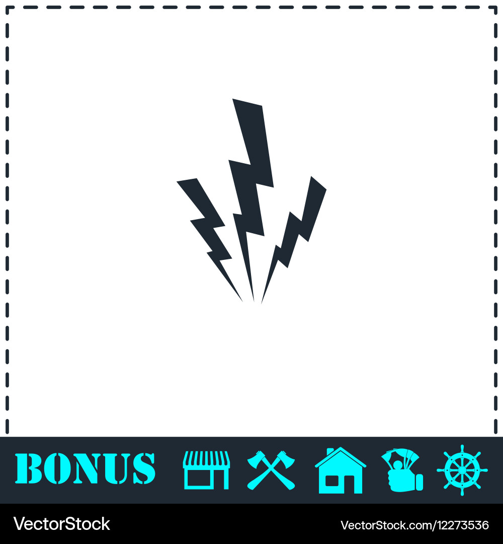 Lightning icon flat Royalty Free Vector Image - VectorStock
