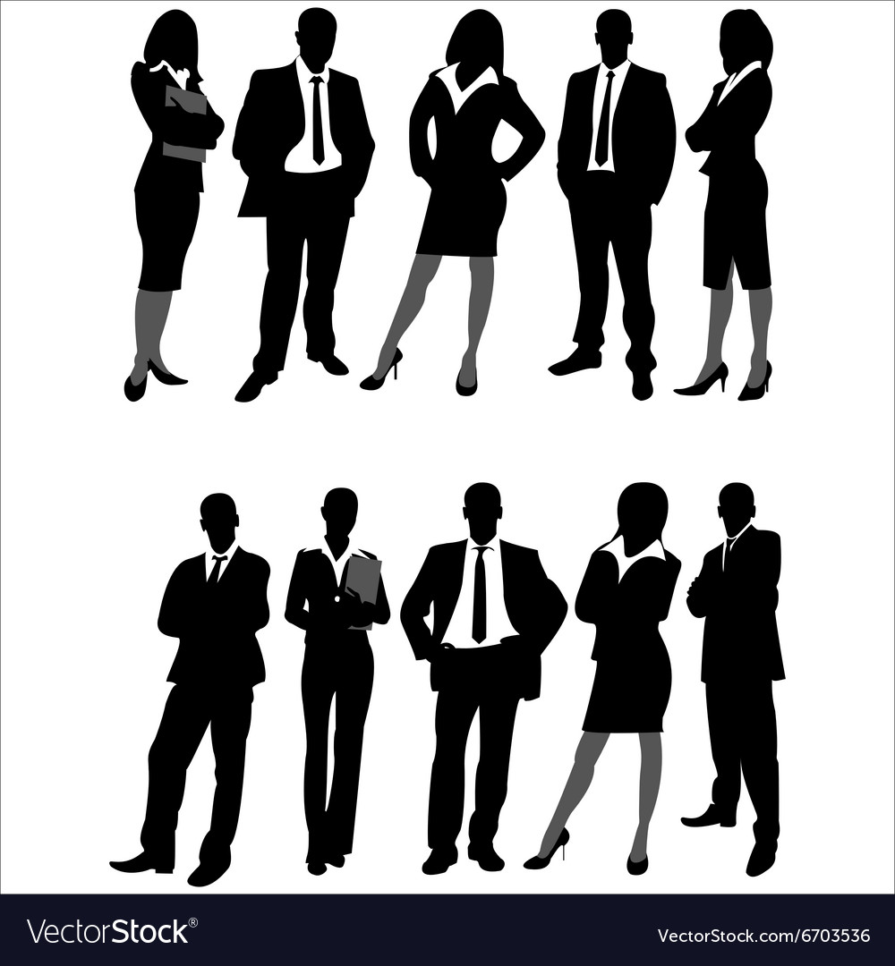 Download Silhouettes of business people Royalty Free Vector Image