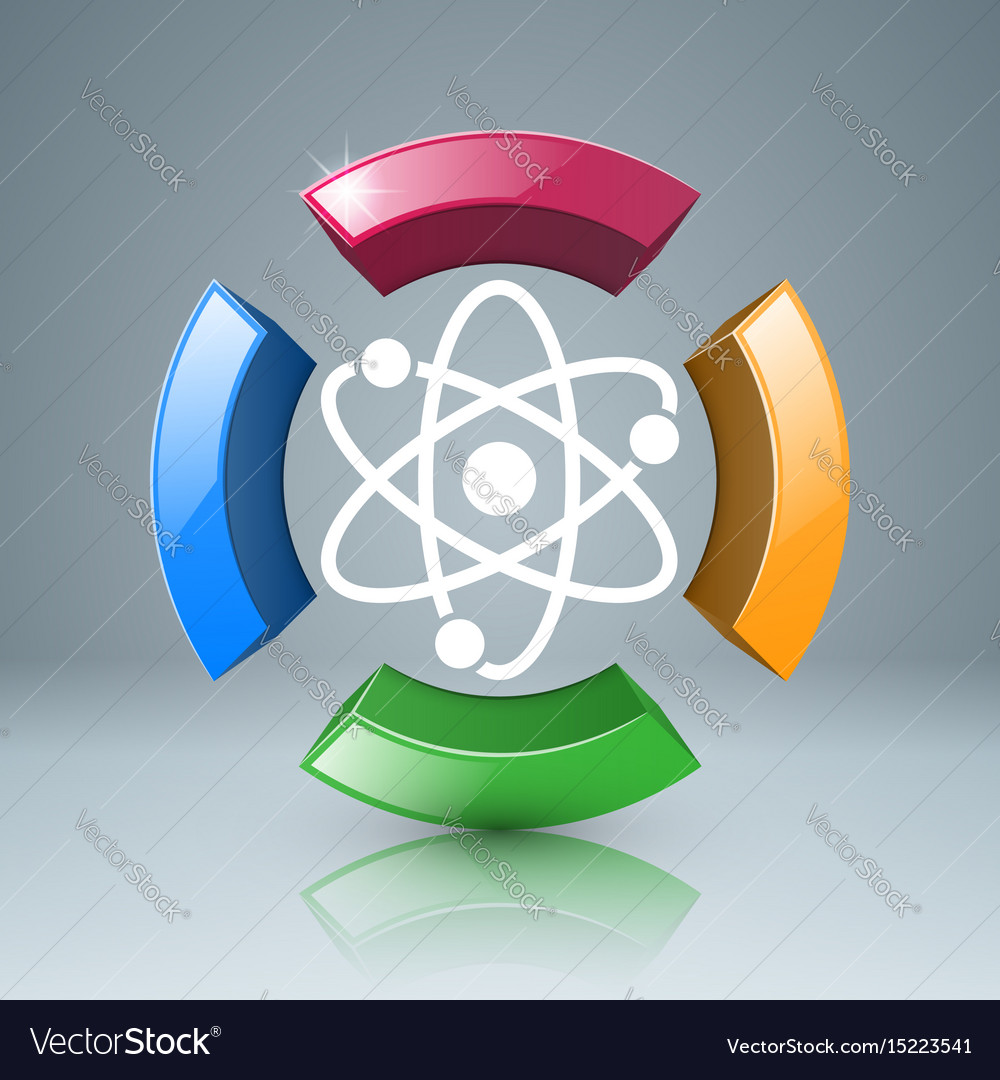 Atom icon science infographic