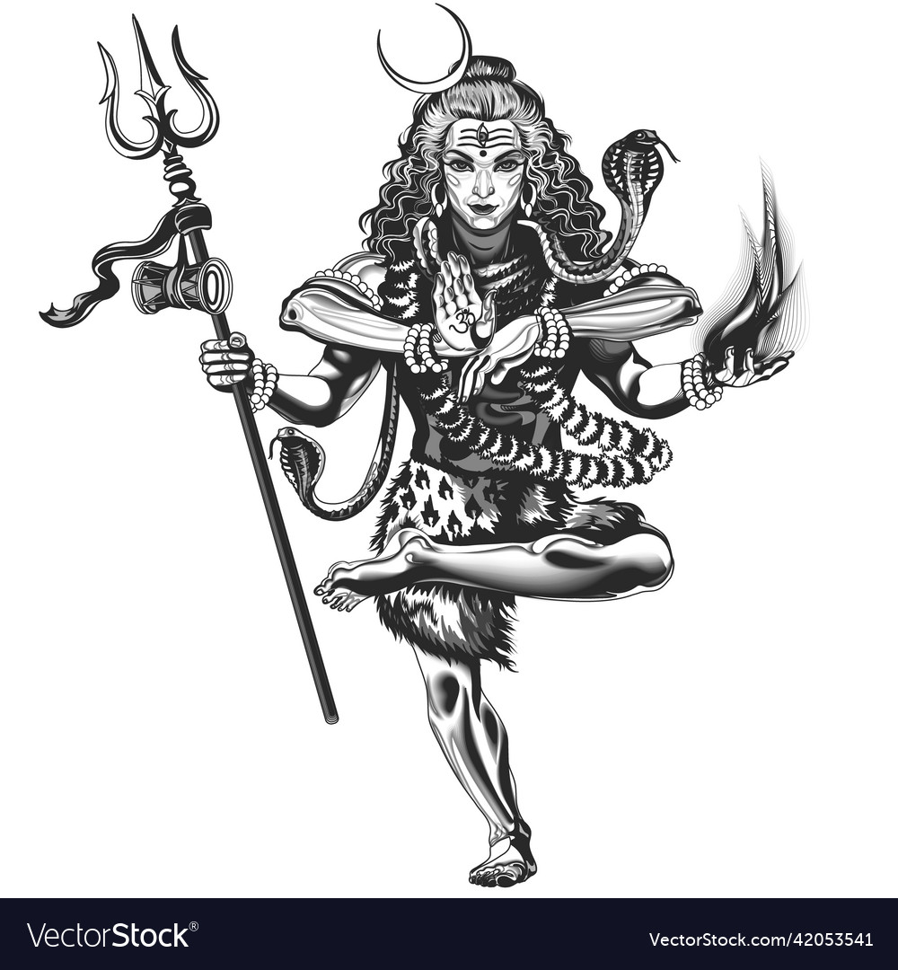 God shiva without a background Royalty Free Vector Image