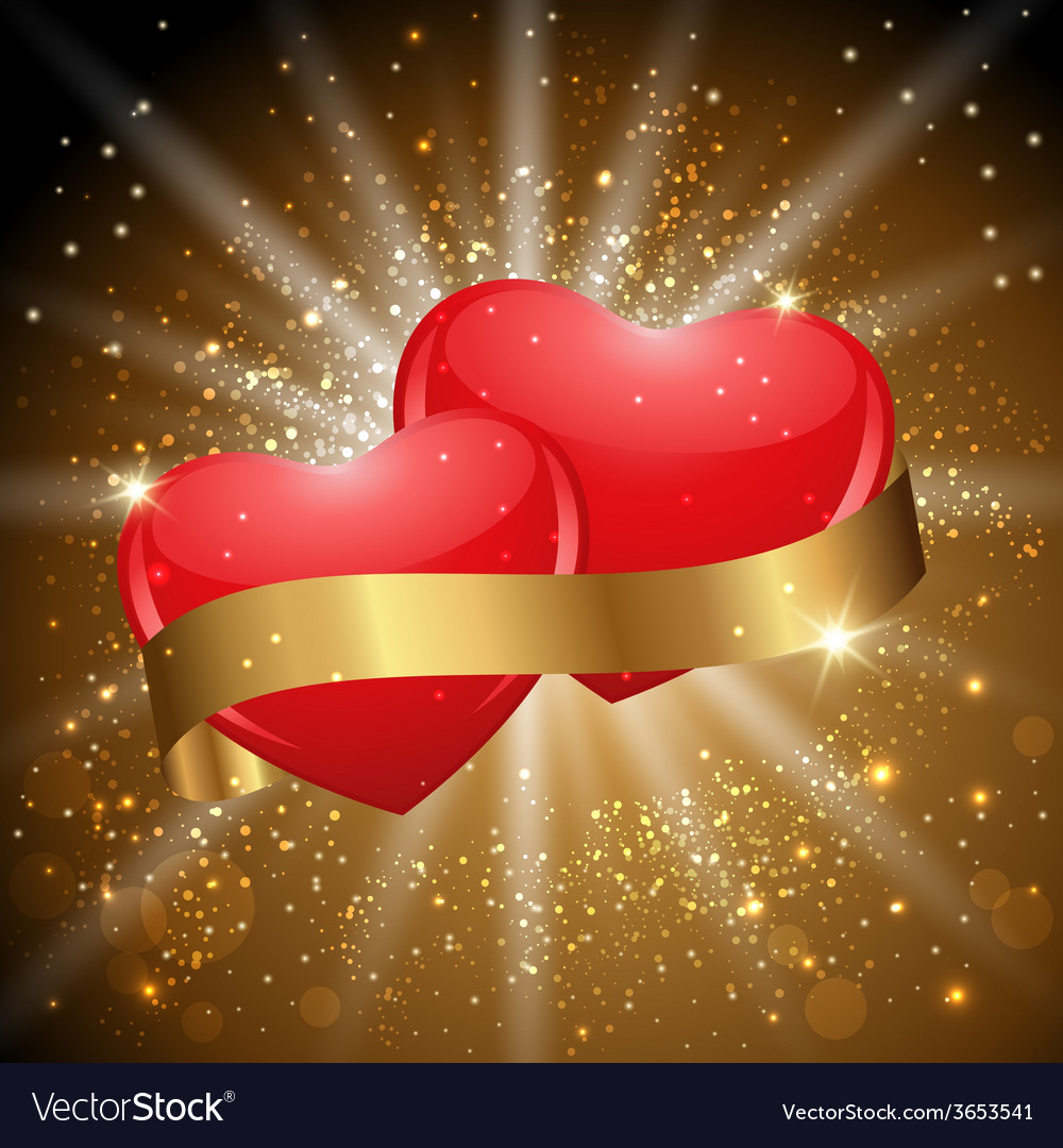 Gold love Royalty Free Vector Image VectorStock