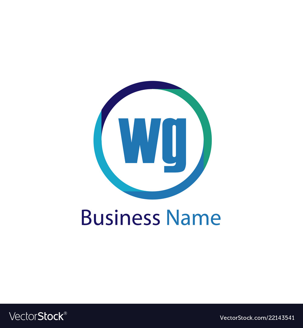 Initial letter wg logo template design Royalty Free Vector