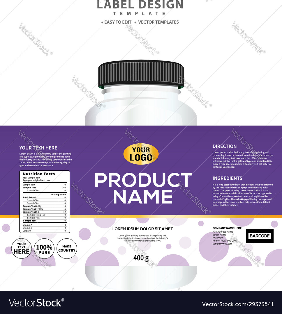 Label and packaging template design Royalty Free Vector