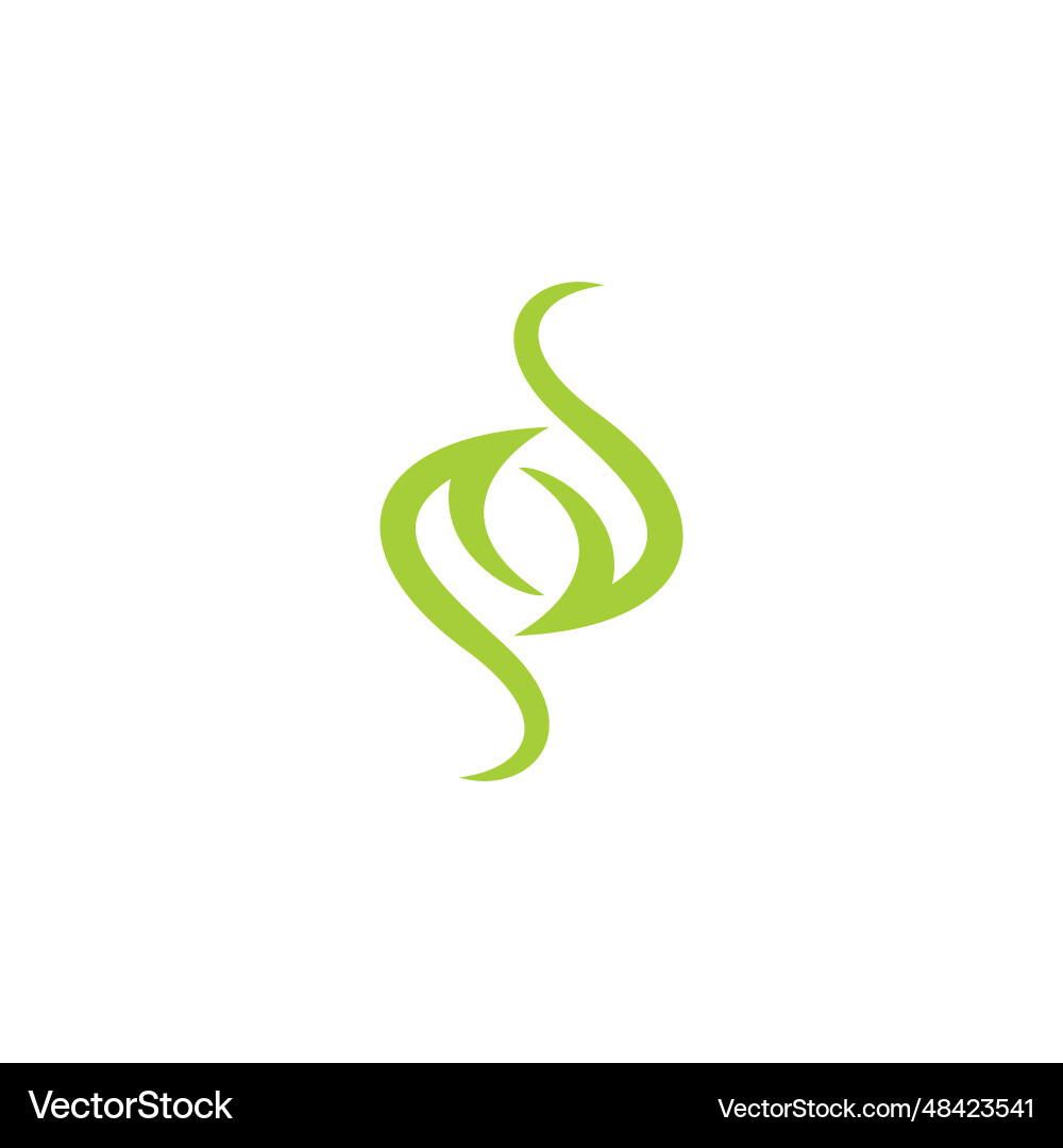 Letter s leaf logo simple Royalty Free Vector Image