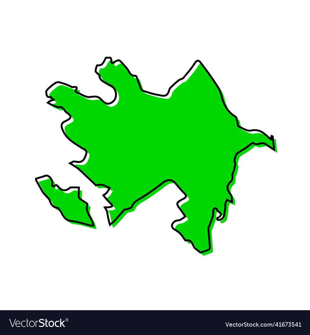 Simple outline map of azerbaijan stylized line Vector Image