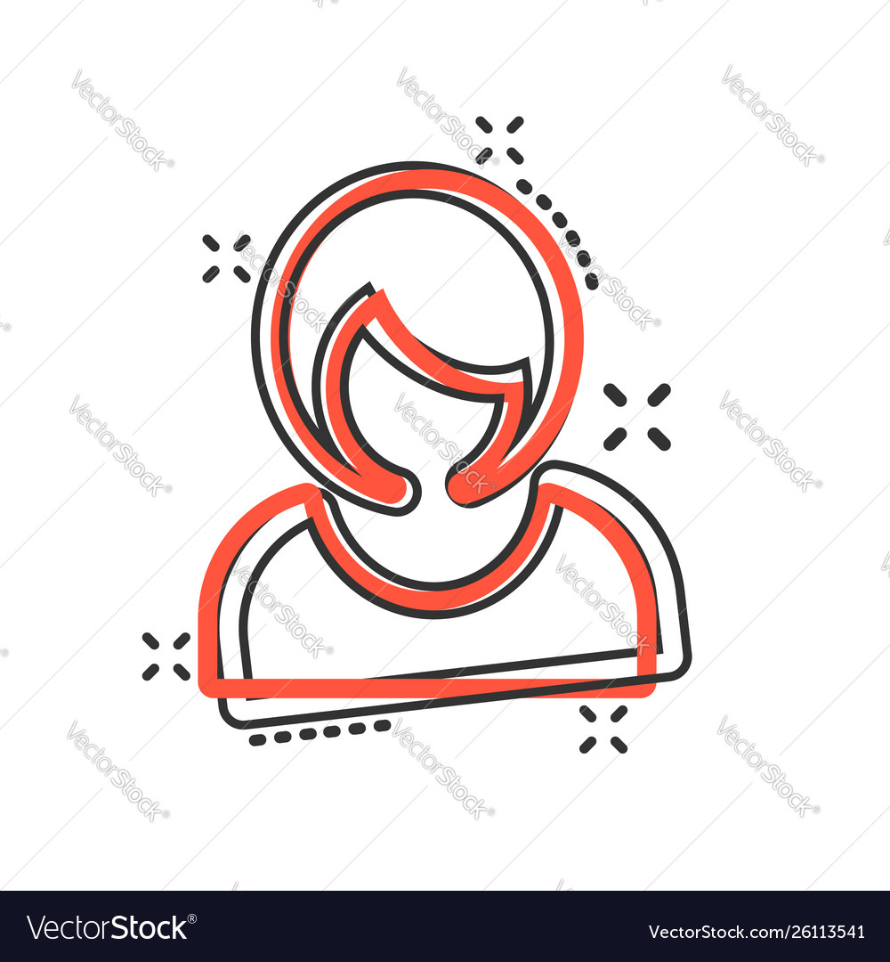 Woman sign icon in comic style female avatar