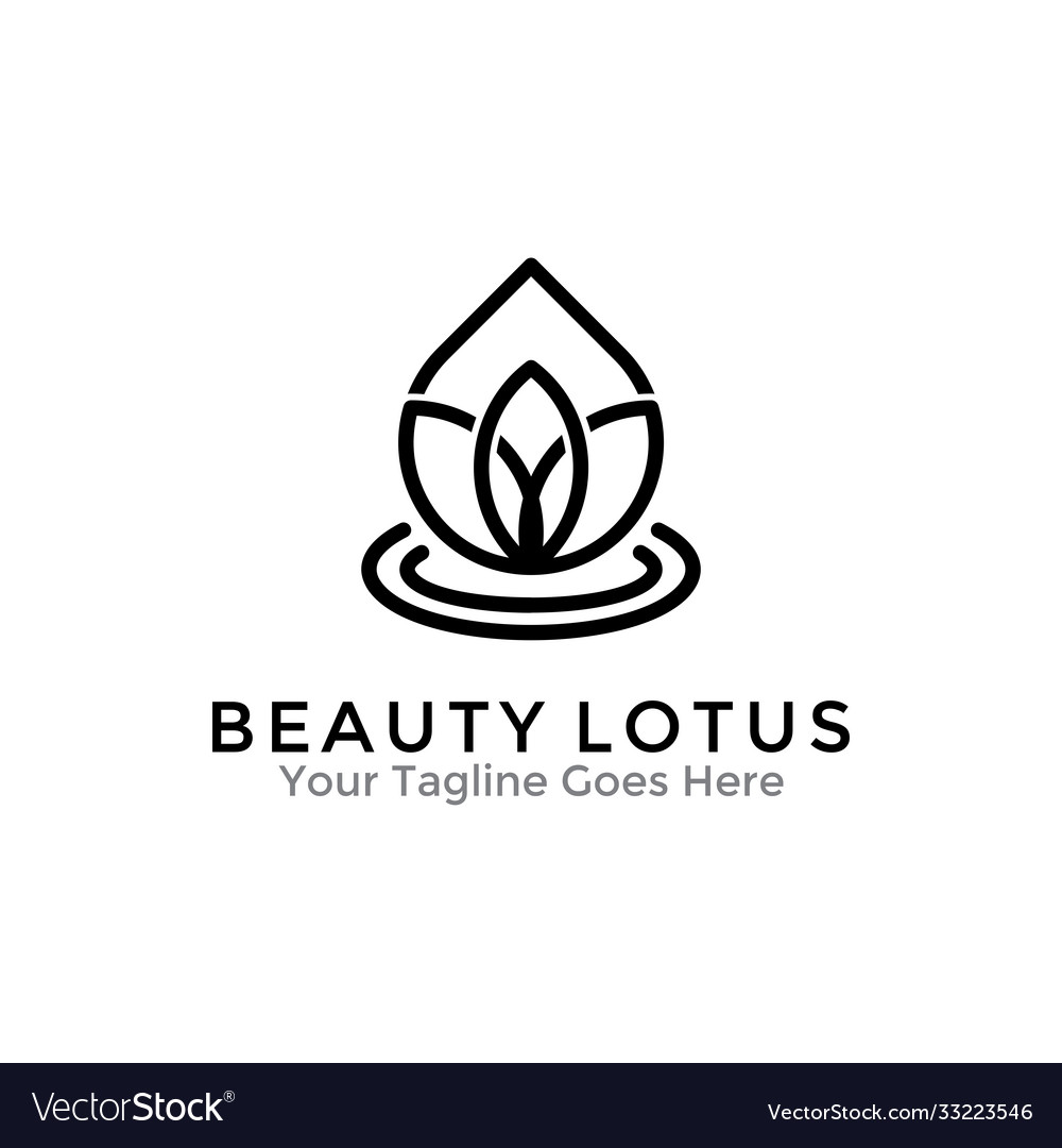 Beauty lotus flower logo design template