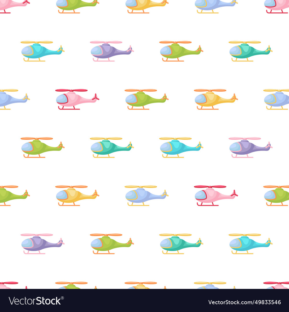 Cute children seamless pattern with hellicopters