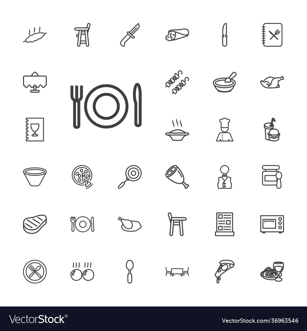 Dinner icons Royalty Free Vector Image - VectorStock