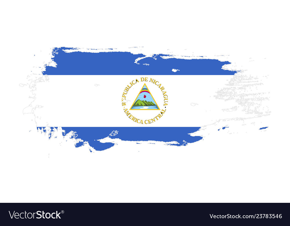 Grunge brush stroke with nicaragua national flag