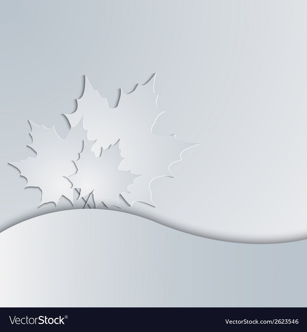 Maple leaves silhouettes on gray background