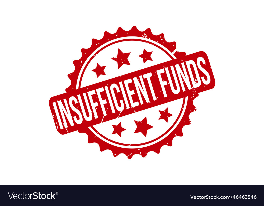Red insufficient funds rubber stamp seal Vector Image
