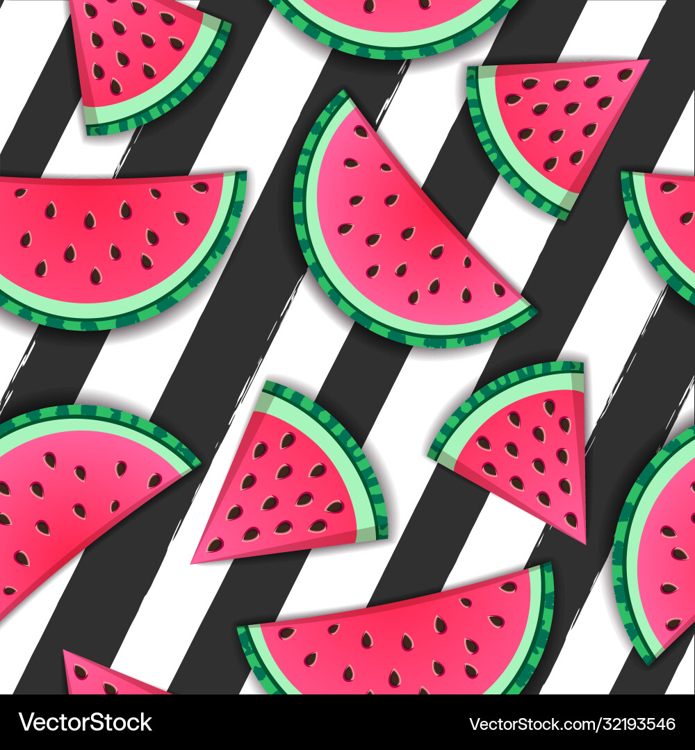 Seamless pattern with watermelon slices Royalty Free Vector