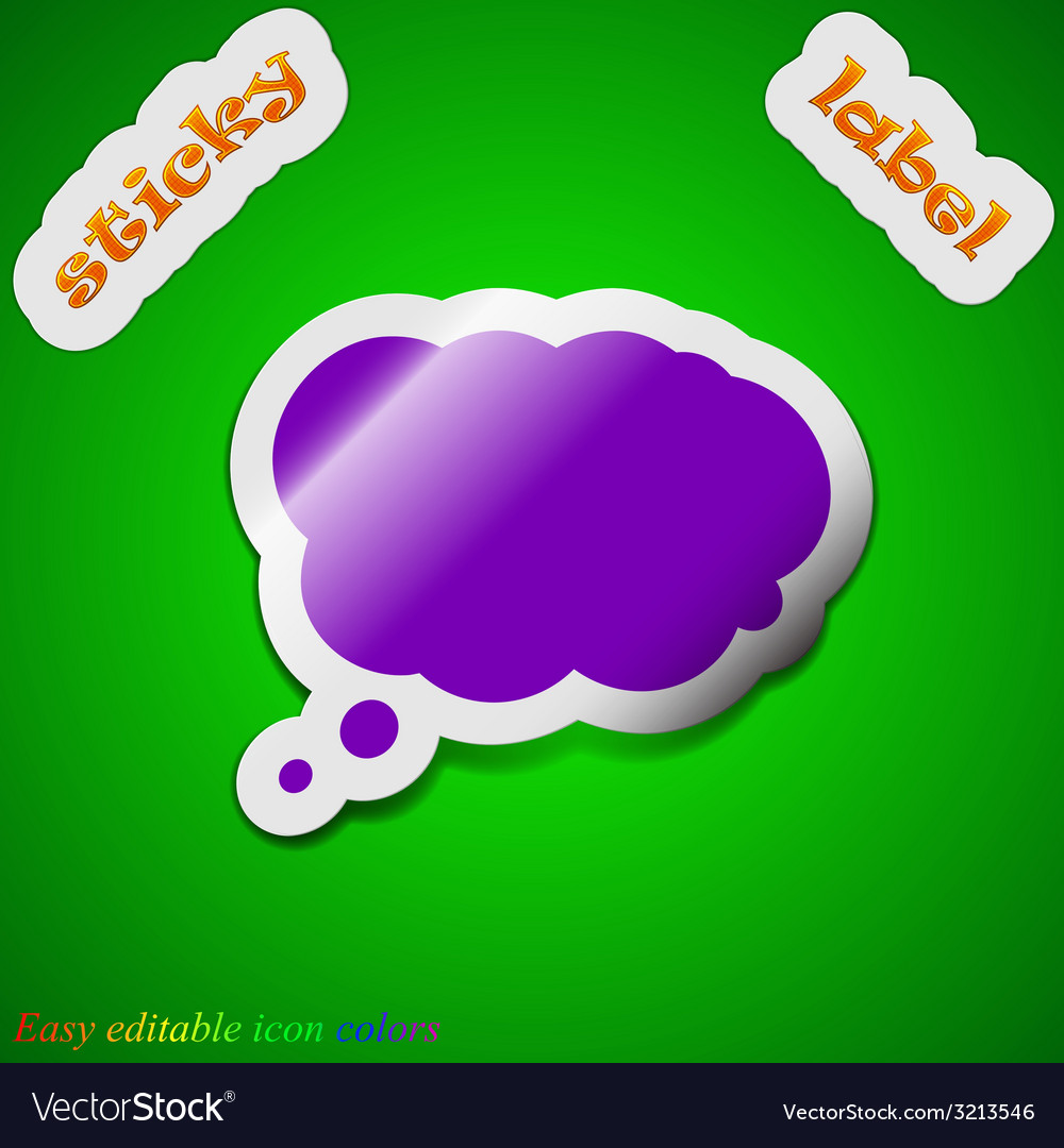 Speech bubble icon sign symbol chic colored sticky