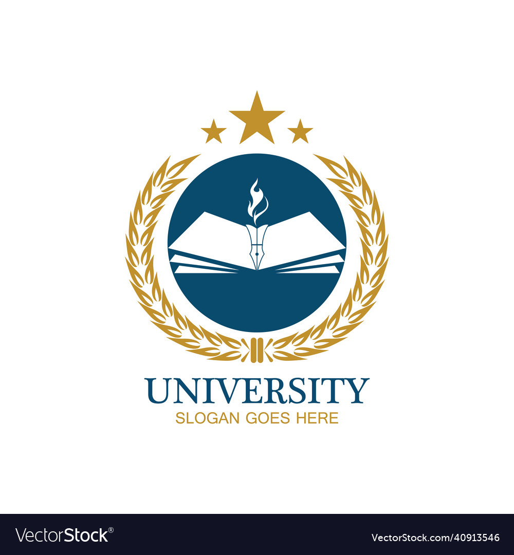 University academy school and course logo design Vector Image