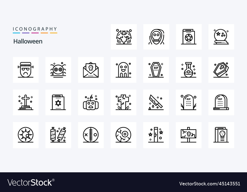 25 halloween line icon pack