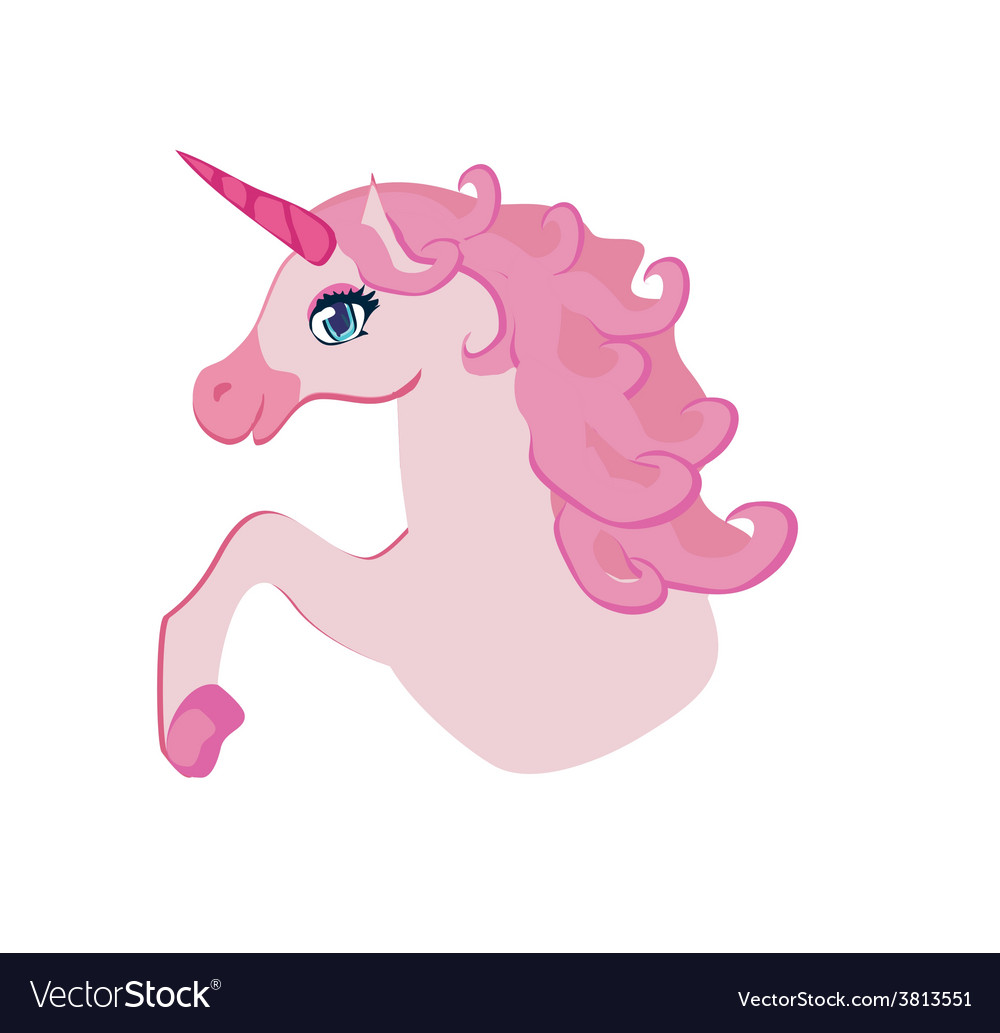 Beautiful pink unicorn Royalty Free Vector Image