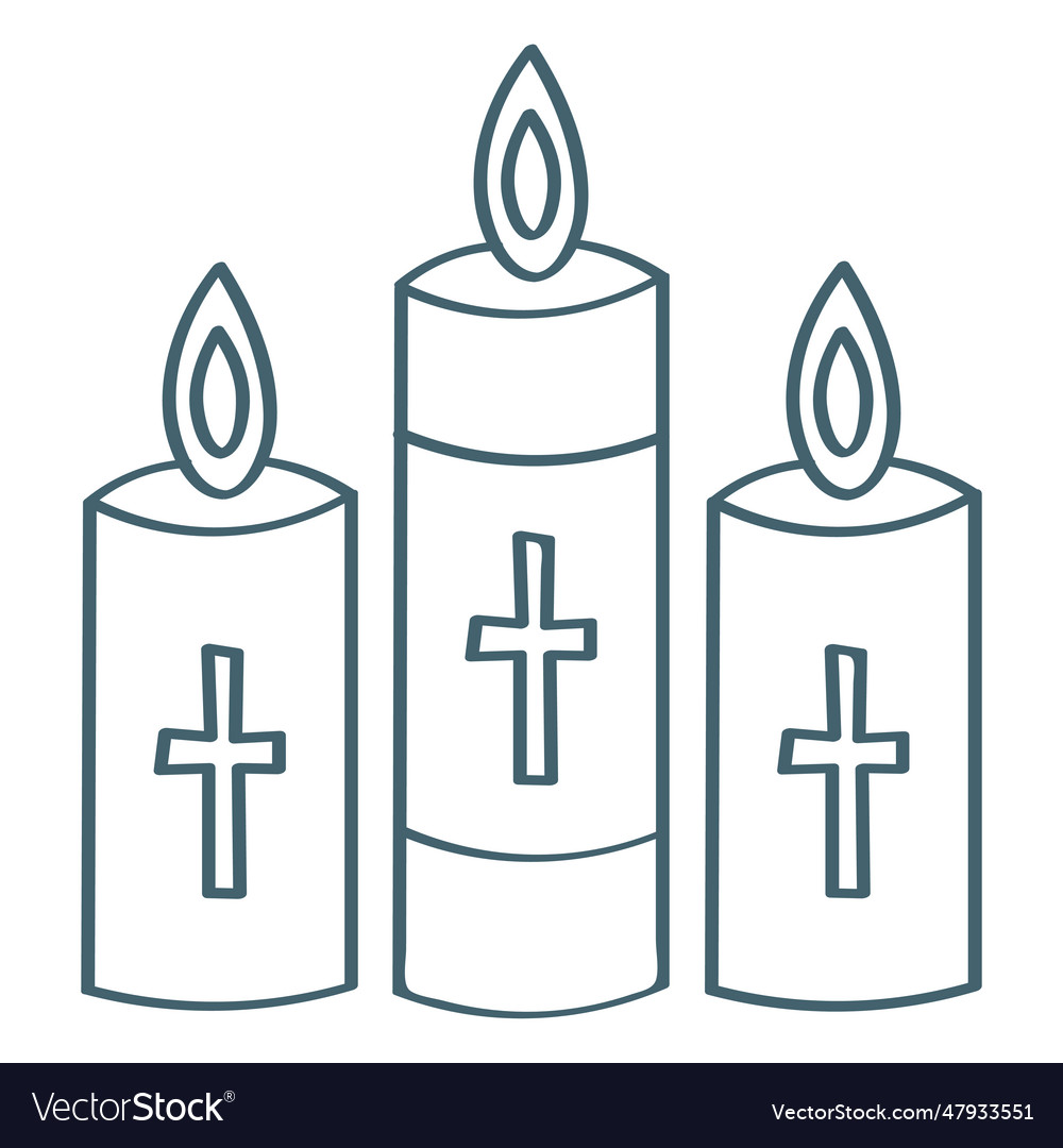 Candles communion stroke Royalty Free Vector Image