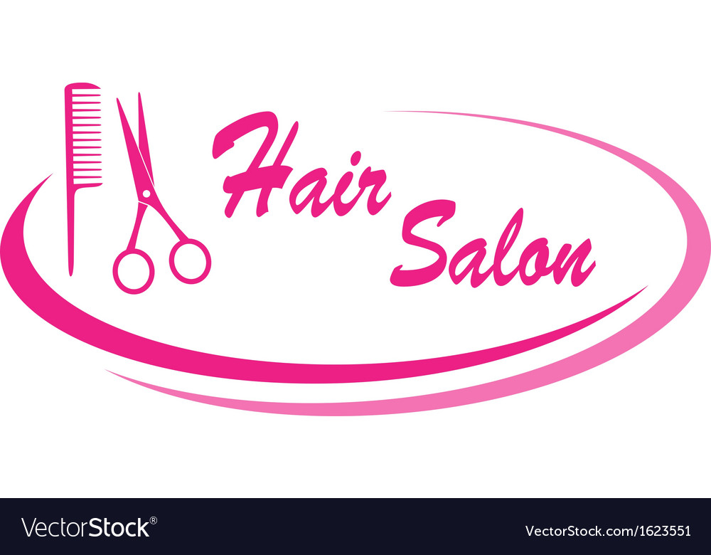 Hair salon sign with design elements Royalty Free Vector Hair salon sign with design elements Royalty Free Vector
