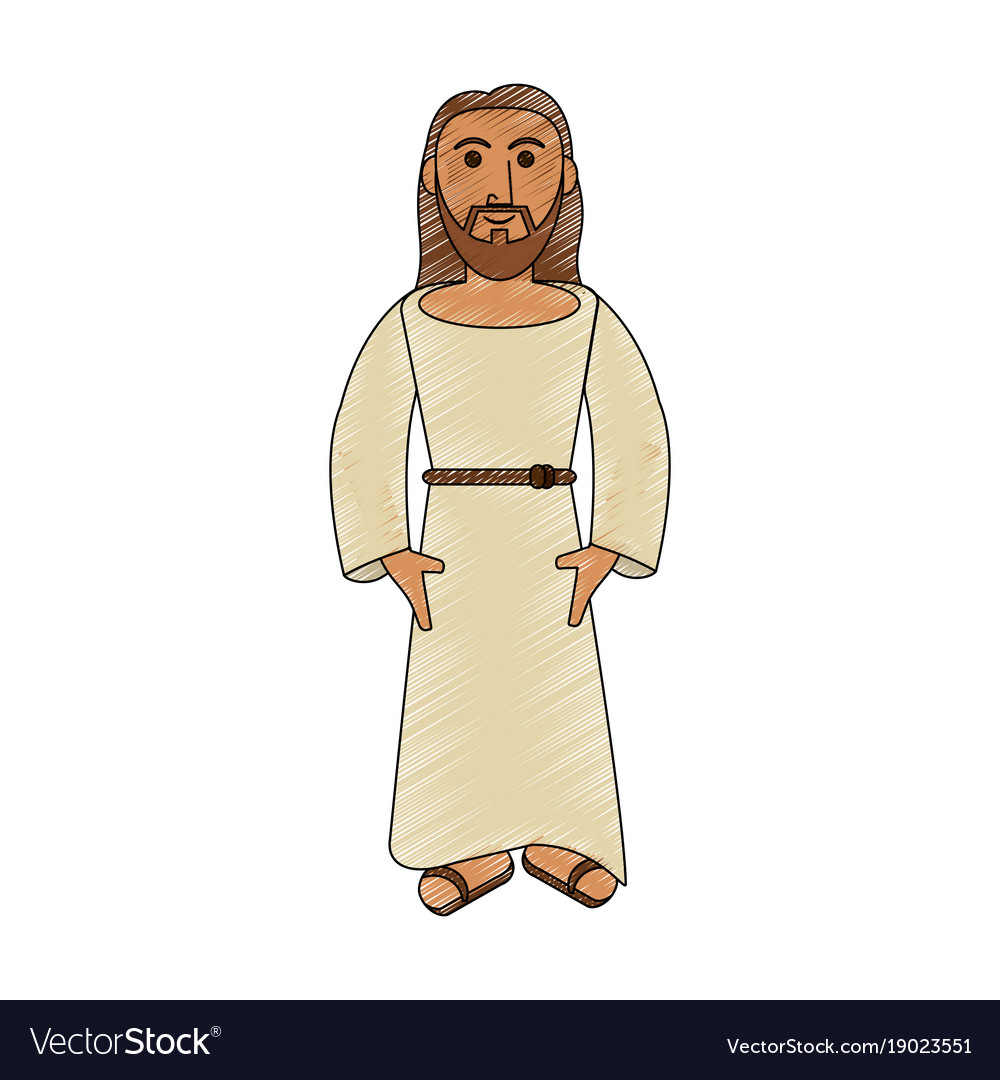 Jesuschrist cute cartoon Royalty Free Vector Image