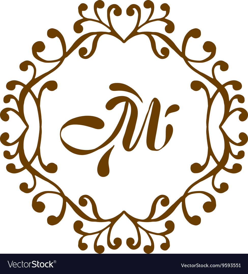 Luxury m monogram template Royalty Free Vector Image