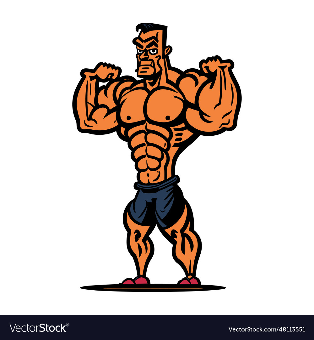 Professional body builder body builder cartoon Vector Image