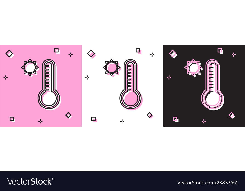 Set meteorology thermometer measuring heat