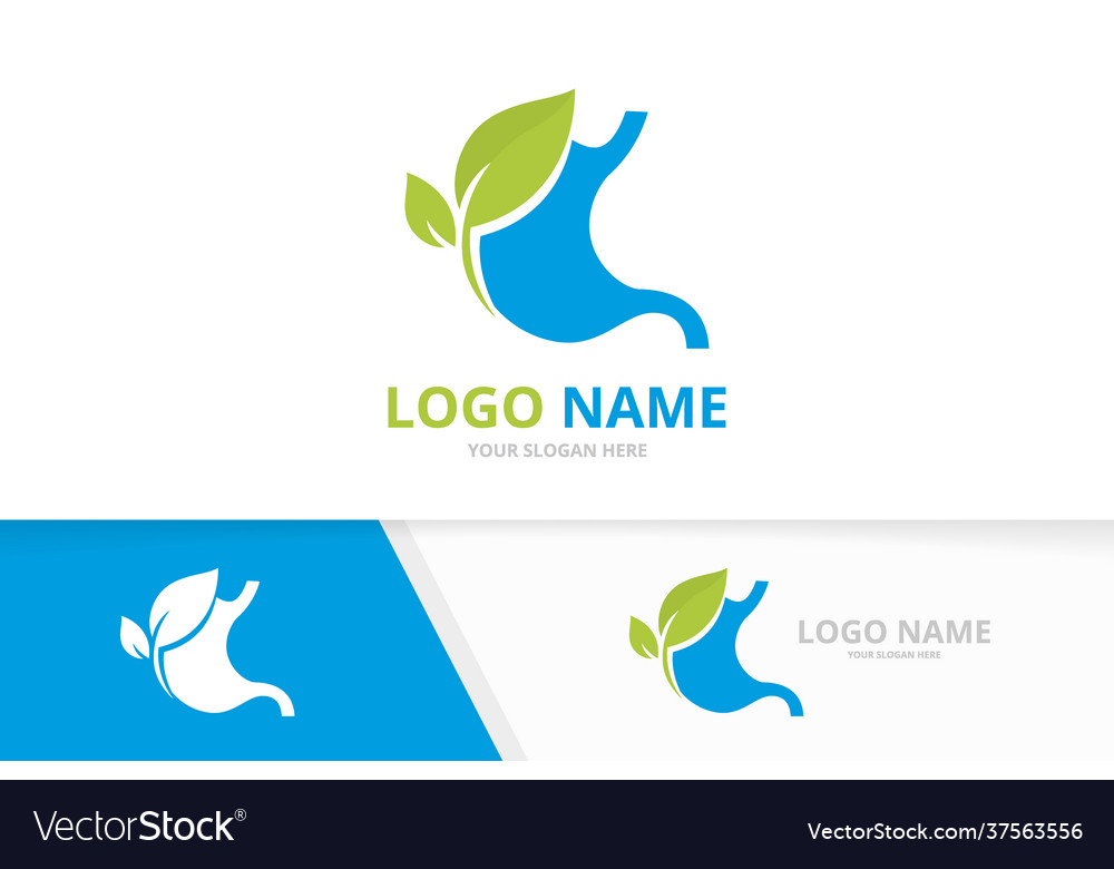 Blue stomach logo gastrointestinal tract logotype