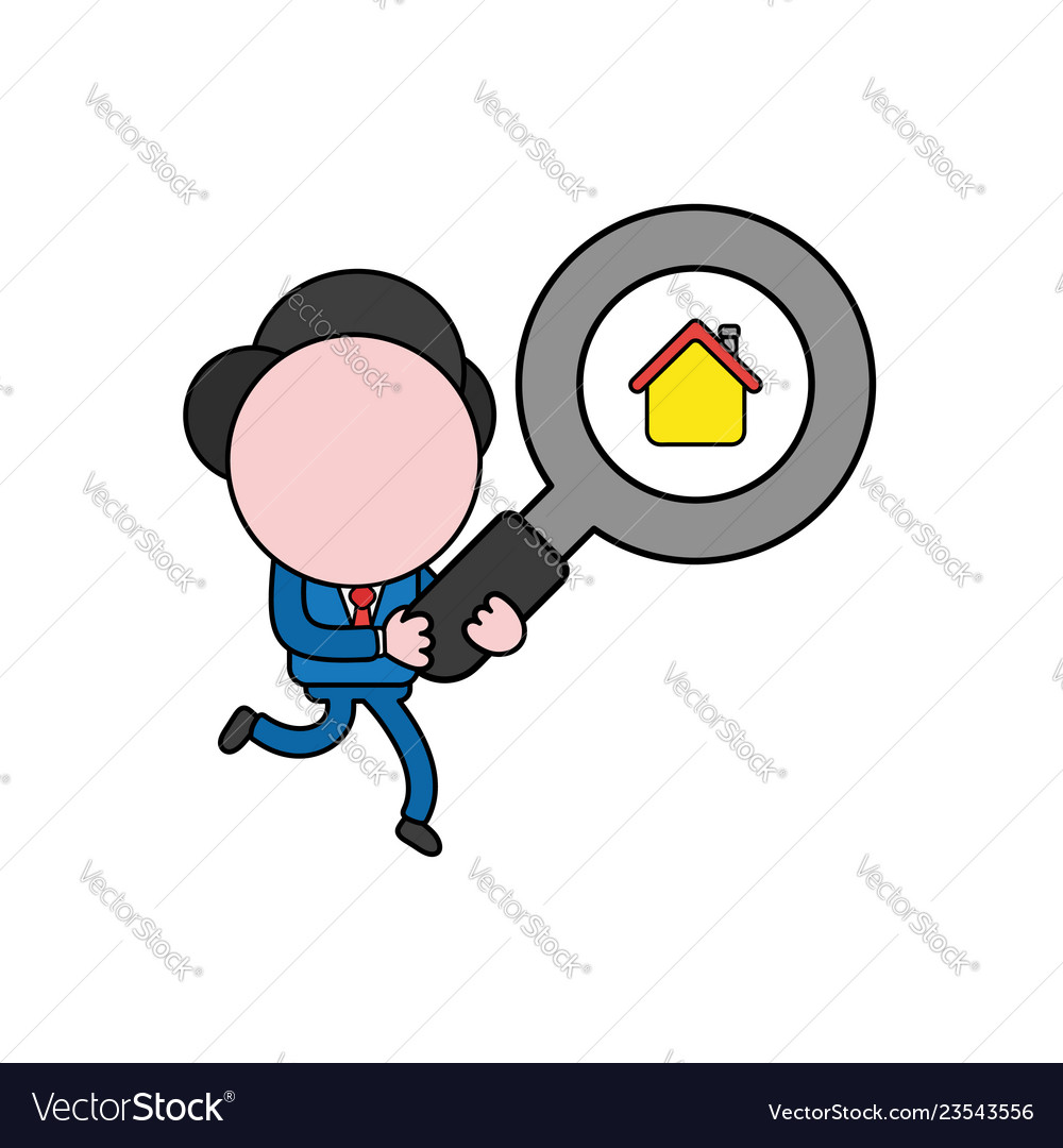 Businessman character running and carrying