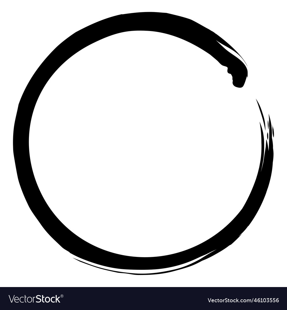 Enso zen japanese circle brush paint logo Vector Image