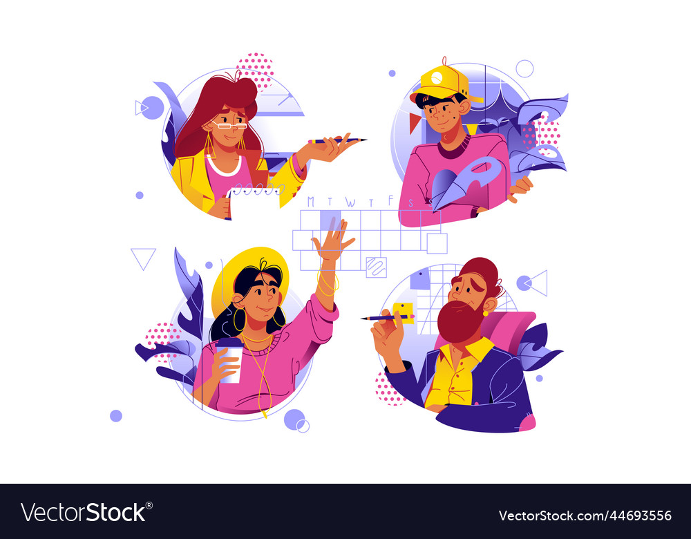 Man and woman silhouettes avatars set vector image Man and woman silhouettes avatars set
