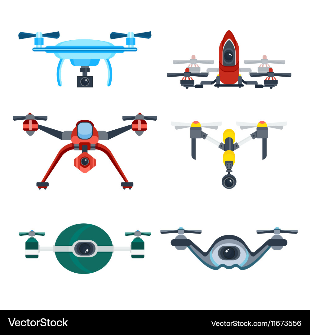 Quadrocopter Drone With Camera Cartoon Icon Vector Image