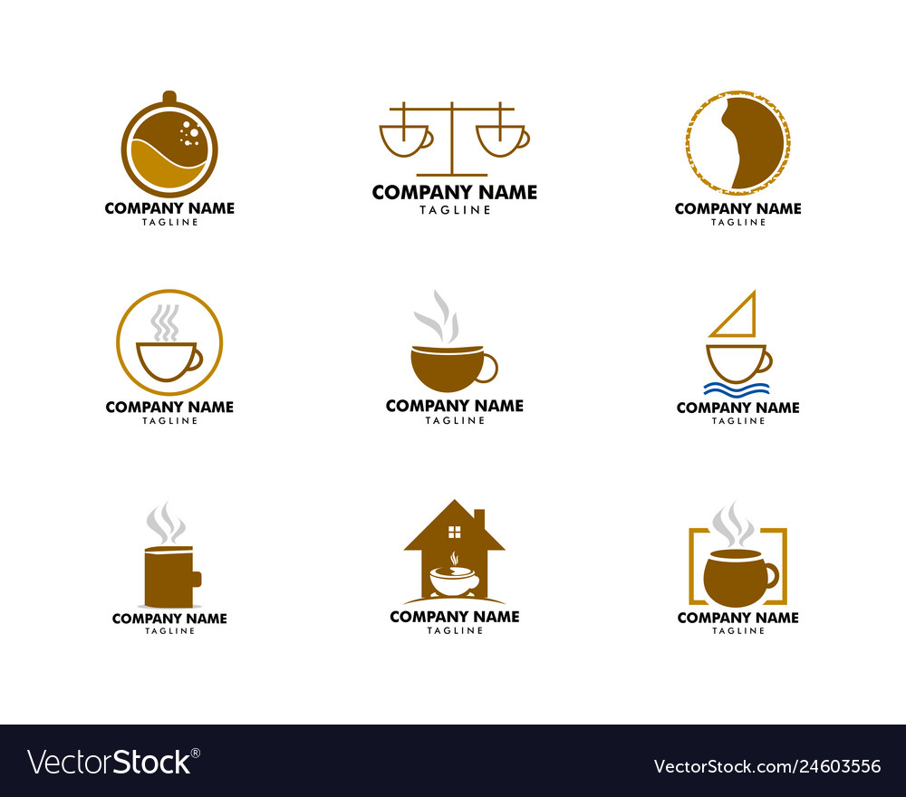 Set aus Kaffee Shop Logo Design Vorlage