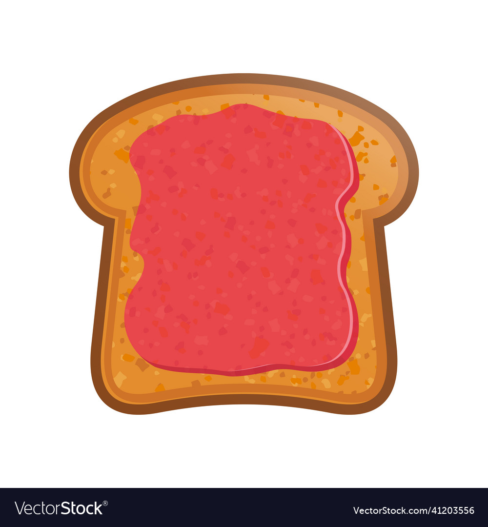 Toast with jam slice of food toasted bread Vector Image