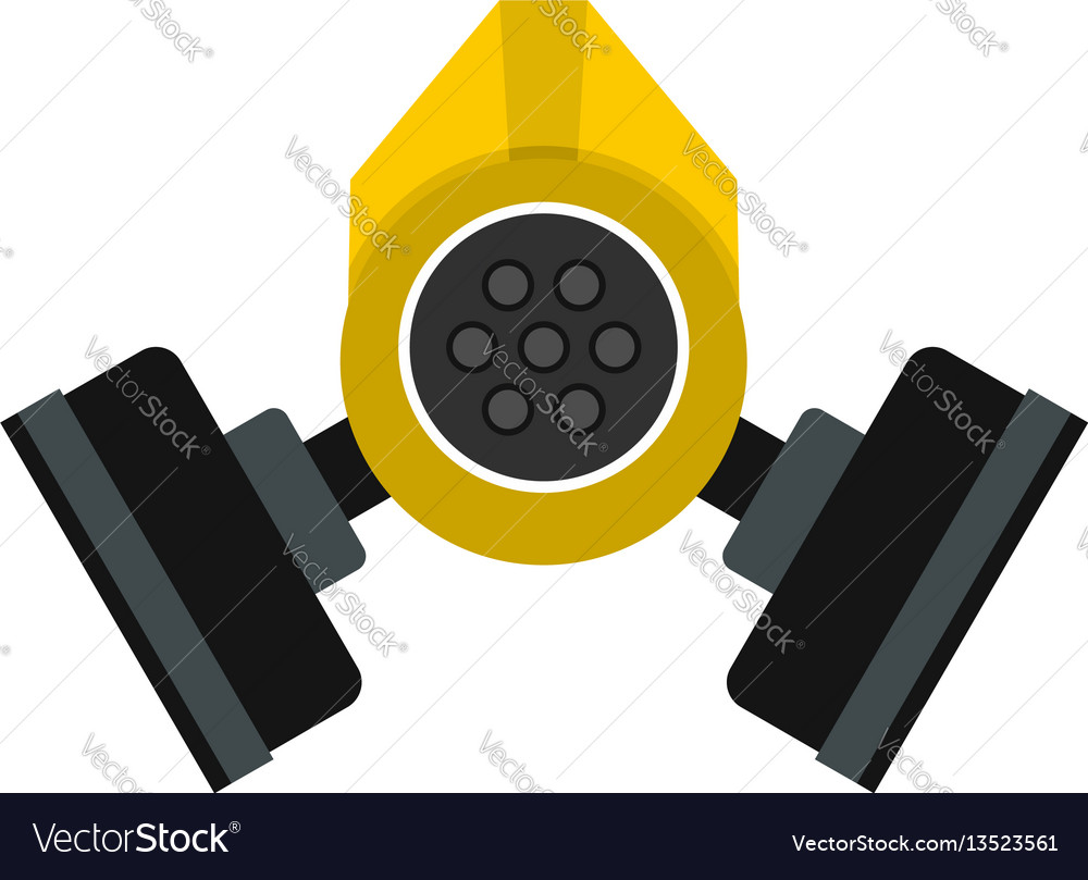 Gas mask icon flat style Royalty Free Vector Image