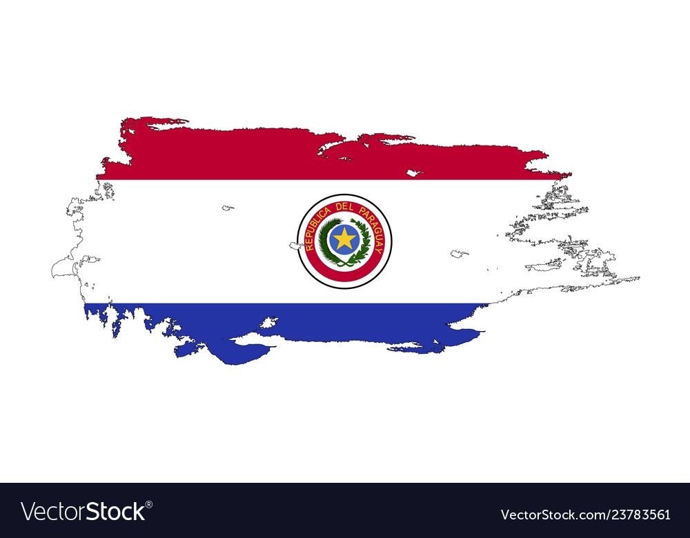 Grunge Pinselstrich mit paraguay nationaler Flagge