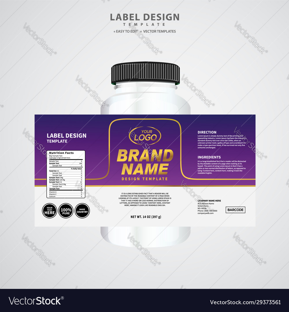 Label and packaging template design Royalty Free Vector