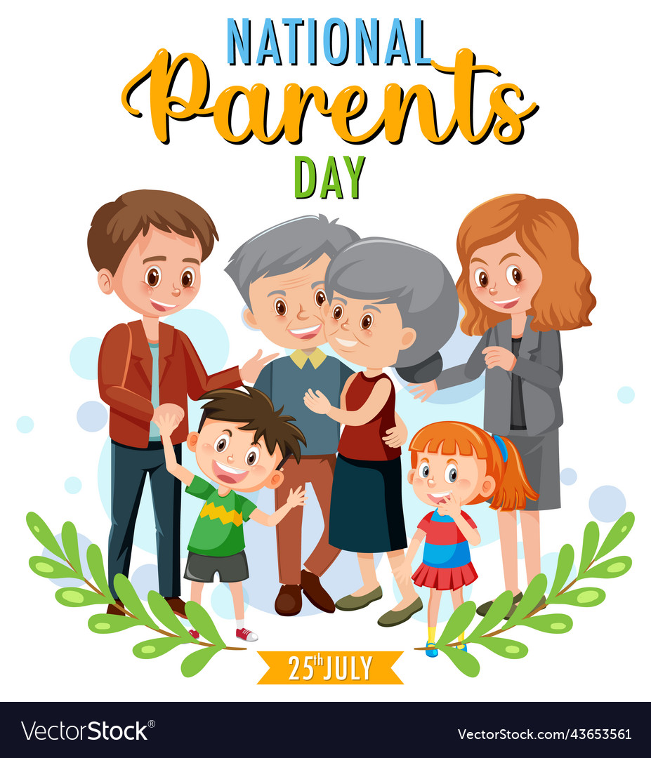 National parents day poster template Royalty Free Vector