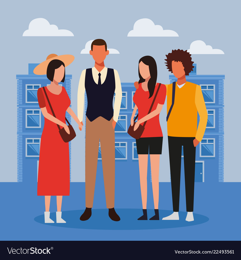 People meeting cartoon Royalty Free Vector Image